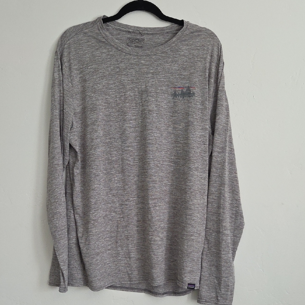 Men's Patagonia Long-Sleeve Heather Gray Performance Tee